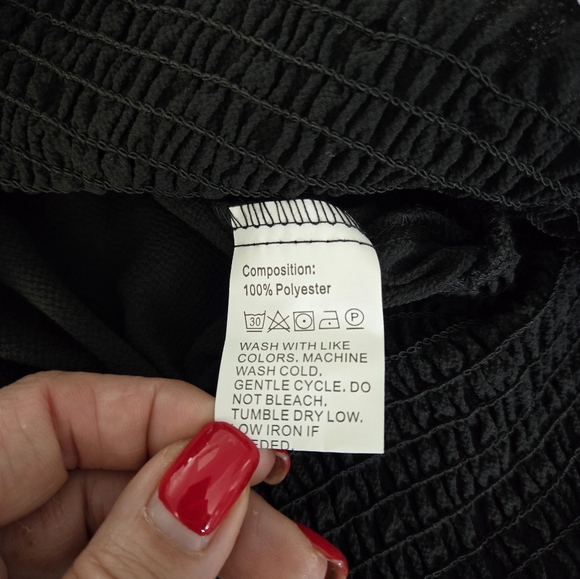 SHEIN LUNE Frilled Shirred Waist Puff Sleeve Blouse - Large‎ - Picture 6 of 9